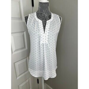 LOFT sleeveless Polka Dot Blouse Top Medium M